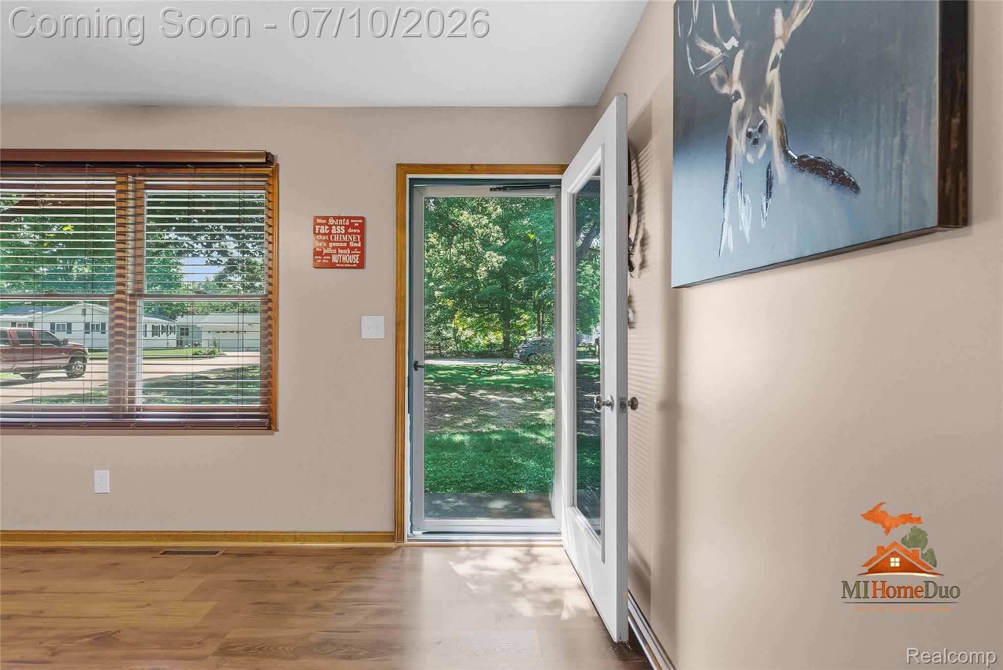 Wood-finish flooring throughout