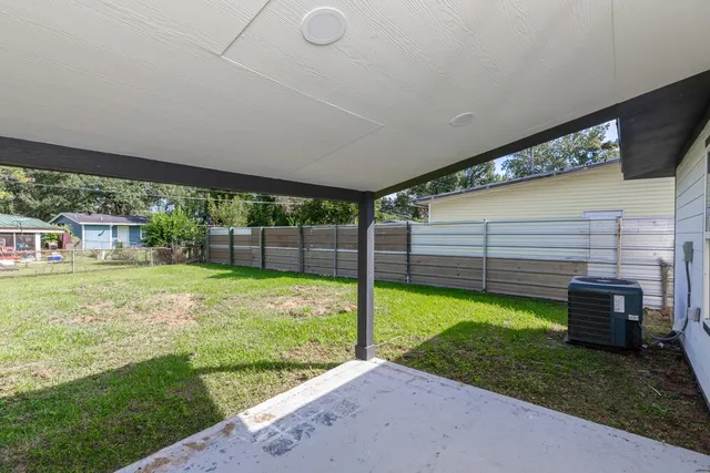 a view of a backyard with a garden
