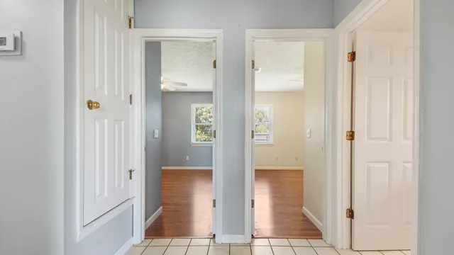 a view of a bathroom with a glass door