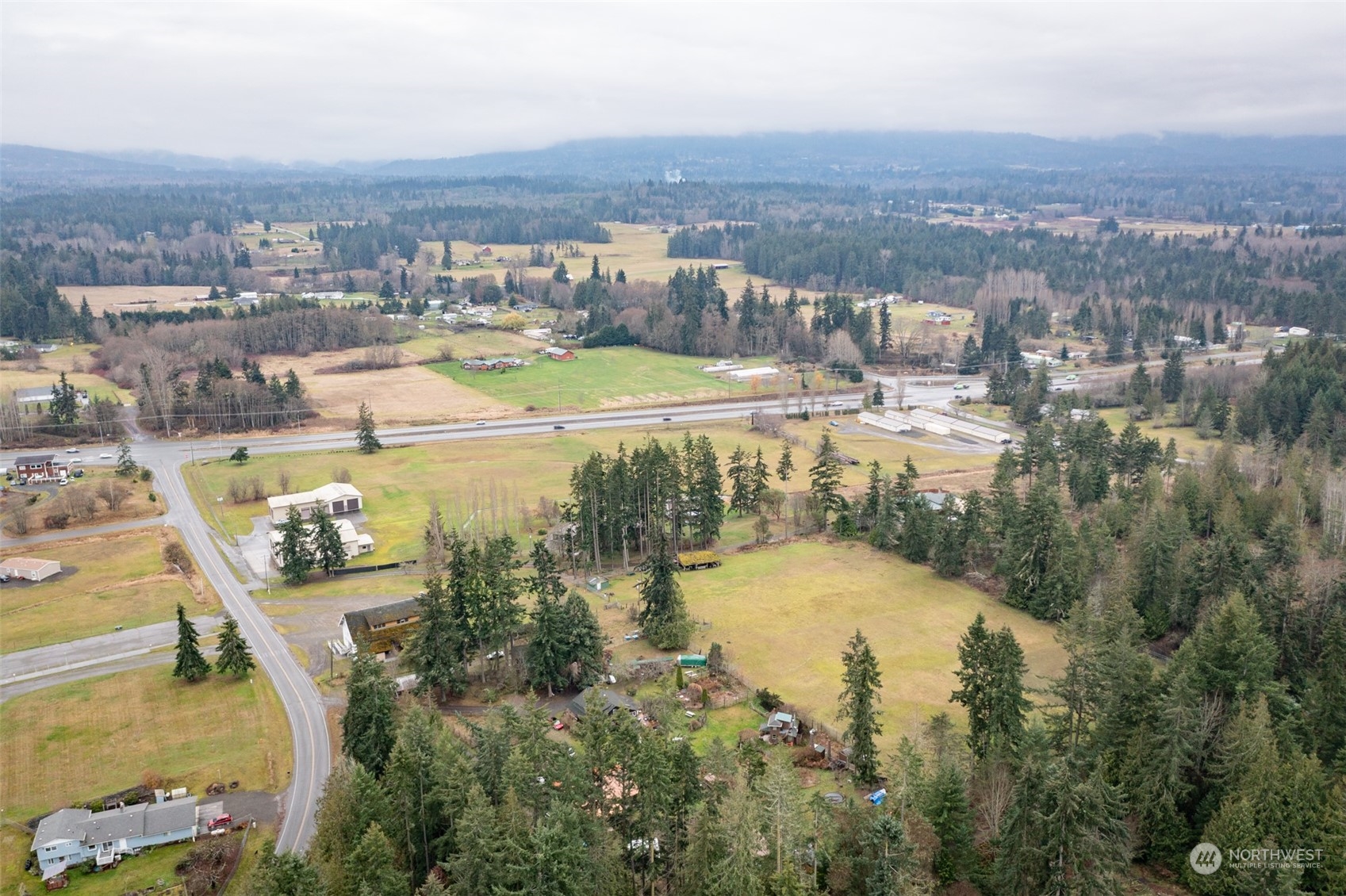 161 Lake Farm Road Port Angeles, WA 98362 - Photo 30 of 40 an aerial view of residential houses with outdoor space and swimming pool