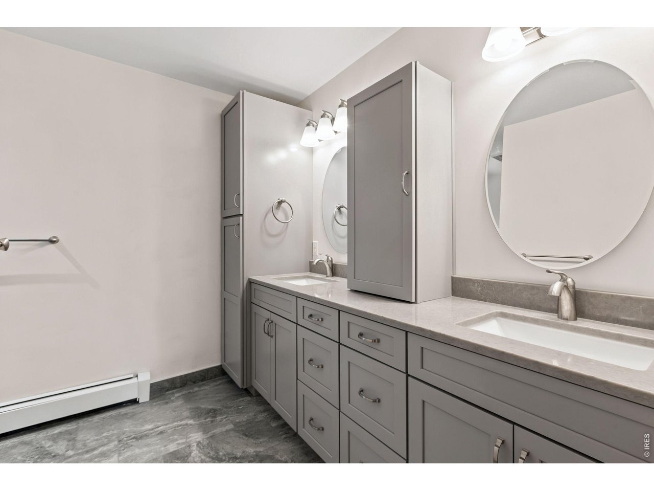 2121 18th Street Road Greeley, CO 80631 - Photo 27 of 40 Brand new primary bath with double sinks and extra storage space.
