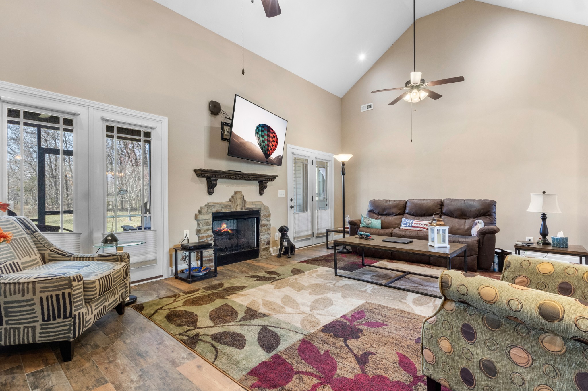 4268 Sango Road Clarksville, TN 37043 - Photo 6 of 32 a living room with furniture fireplace and flat screen tv