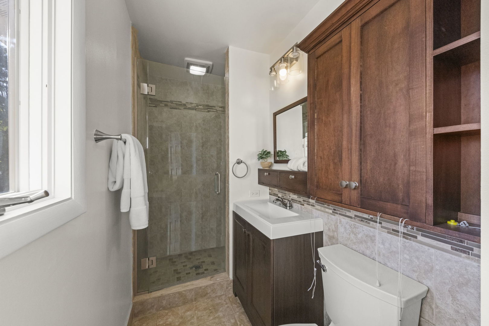 2823 Cooper Court Woodridge, IL 60517 - Photo 22 of 32 a bathroom with a sink a mirror and shower
