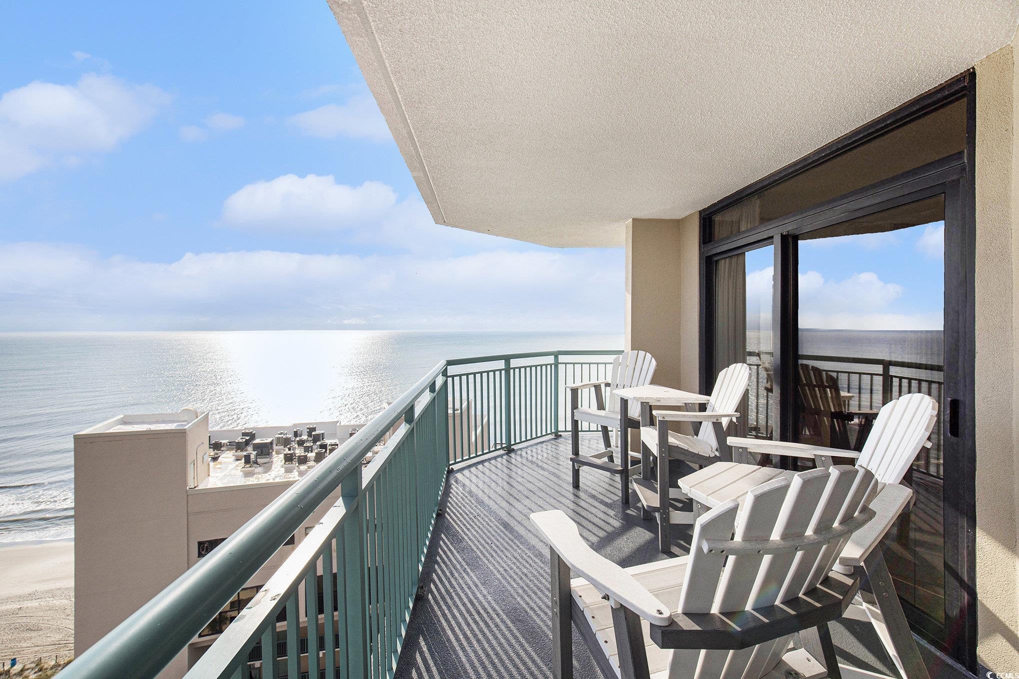 205 74th Avenue North, Unit 1810 Myrtle Beach, SC 29572 - Photo 33 of 37 Balcony featuring view of water and beach