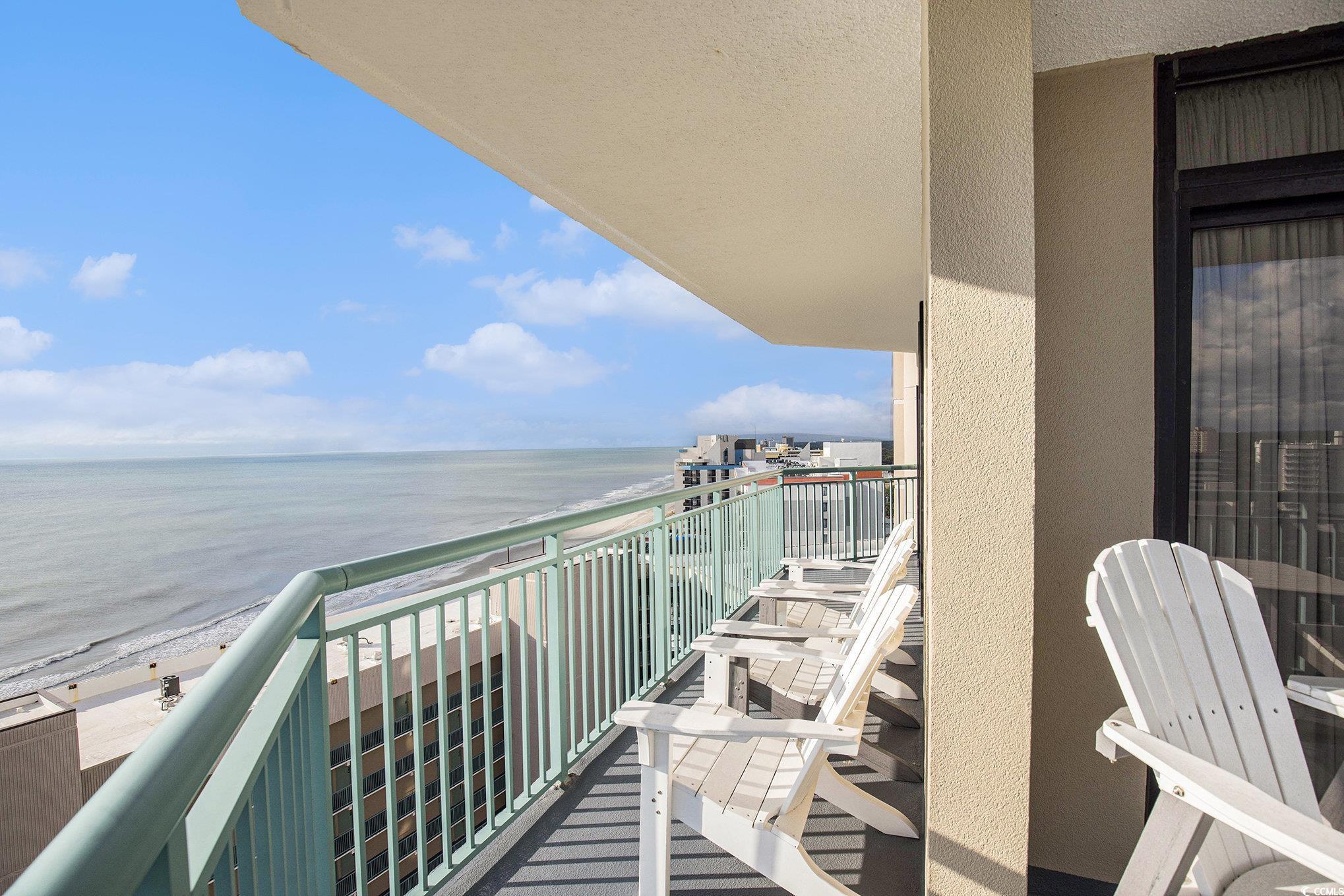 205 74th Avenue North, Unit 1810 Myrtle Beach, SC 29572 - Photo 34 of 37 Balcony featuring view of water and beach