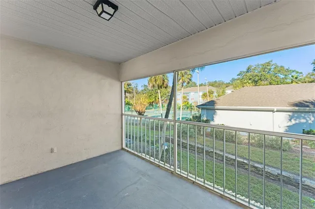 a view of yard from balcony