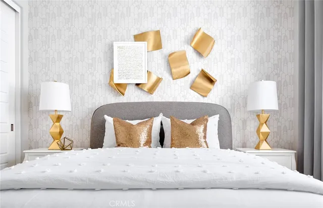 an aerial view of a house with a garden