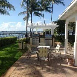 a view of balcony with patio