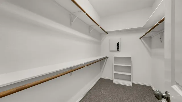 a storage room with empty racks