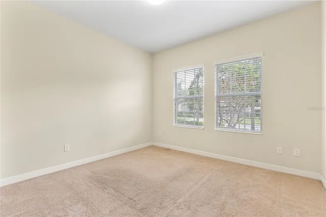 an empty room with a window