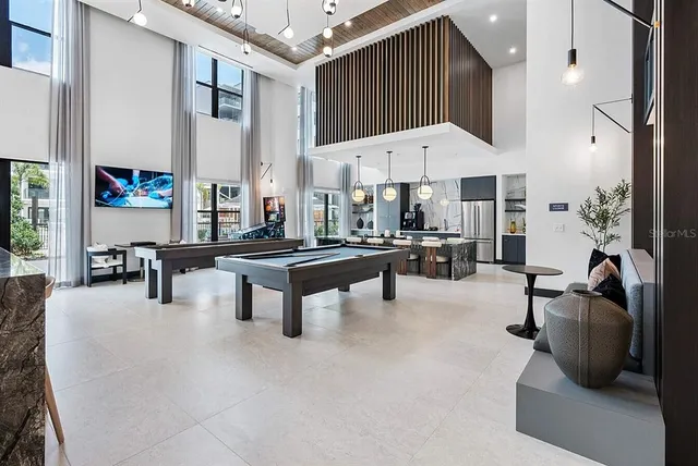 a living room with furniture