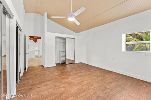 a storage room with sink