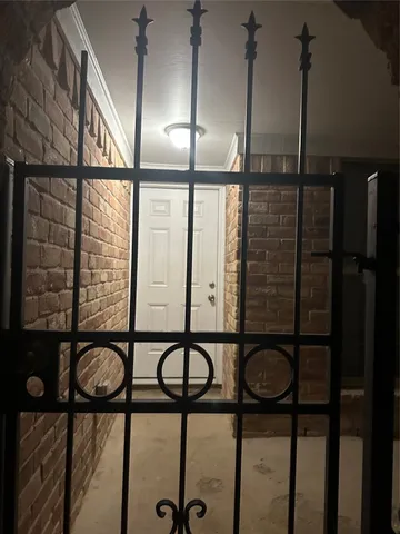 a view of staircase with a window