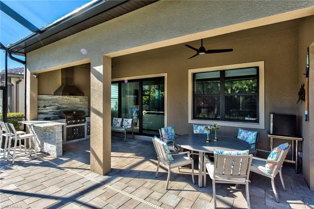 a outdoor space with furniture