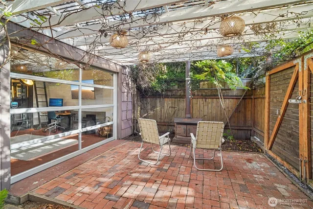 a view of outdoor space with seating area