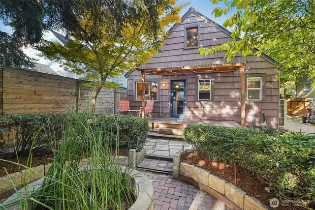 a backyard of a house with lots of green space