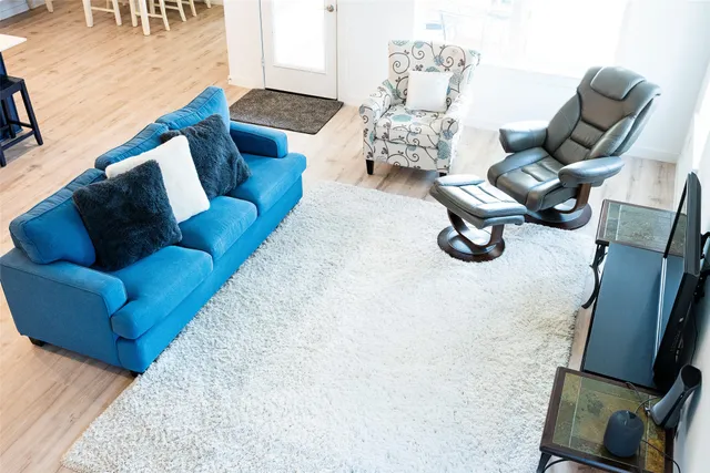 a living room with furniture