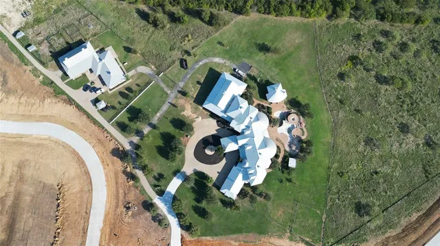 an aerial view of a house