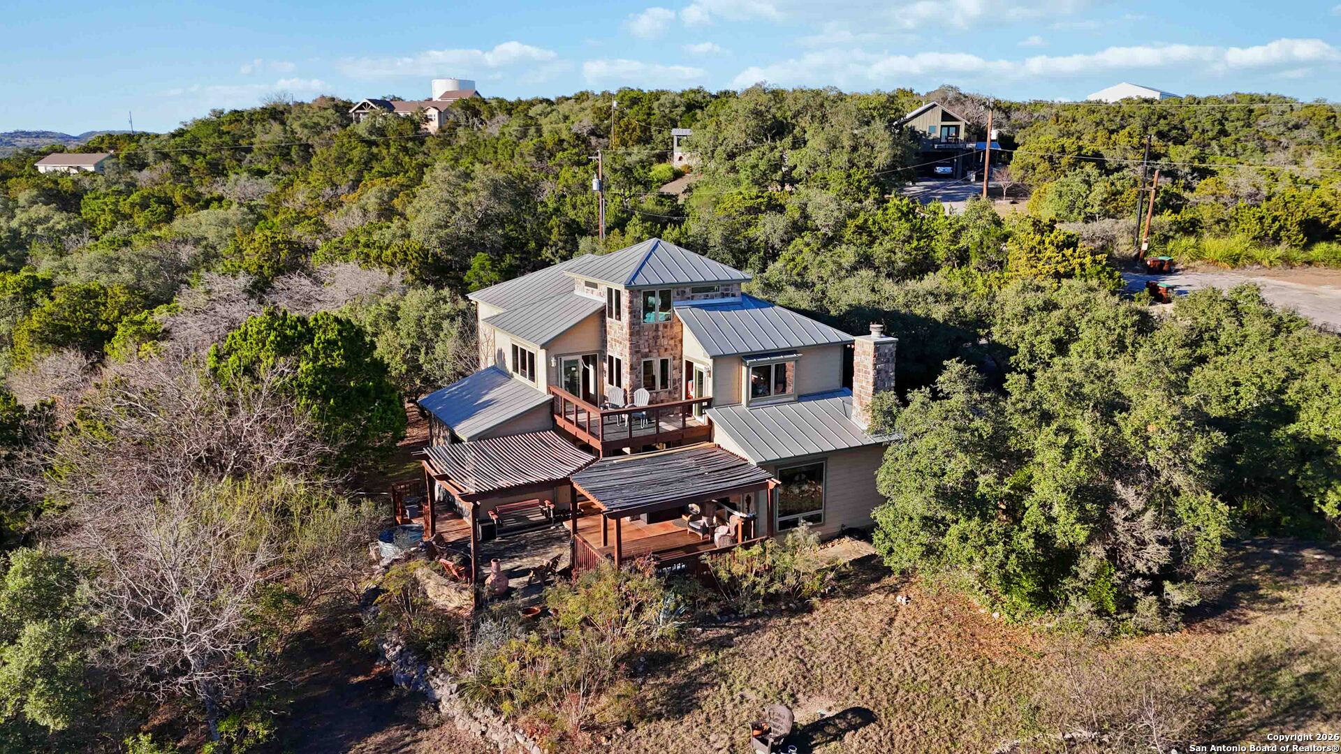 9623 Requa Road Helotes, TX 78023 - Photo 45 of 49 an aerial view of a house with a yard