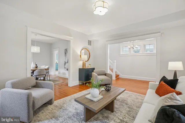 a living room with furniture