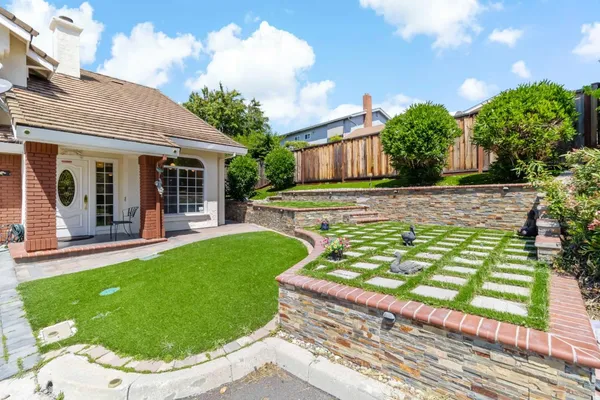 a view of a house with a backyard