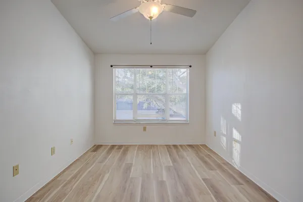 an empty room with a window