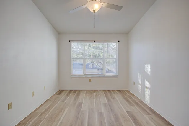 an empty room with a window