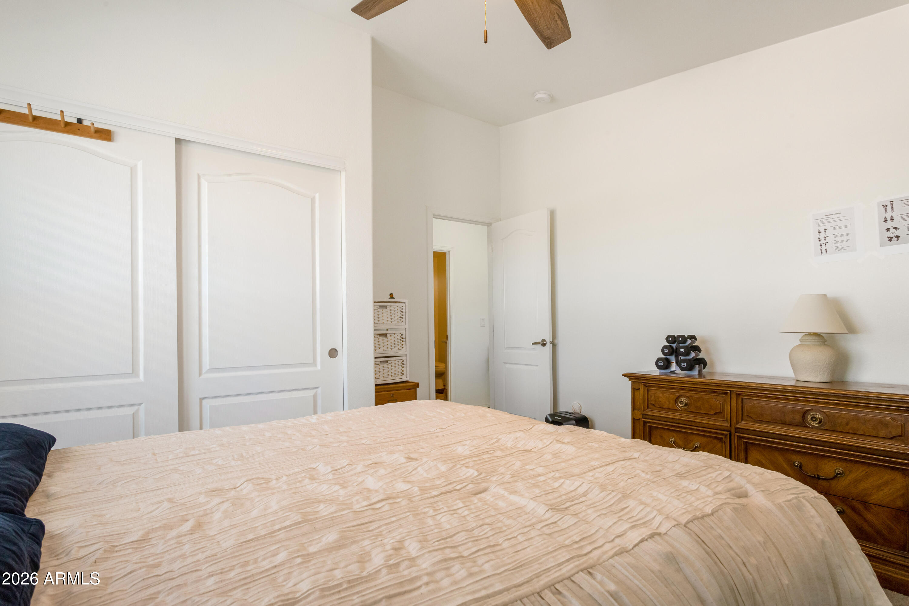 3191 West Williams Road Benson, AZ 85602 - Photo 16 of 46 a bedroom with a bed and a dresser