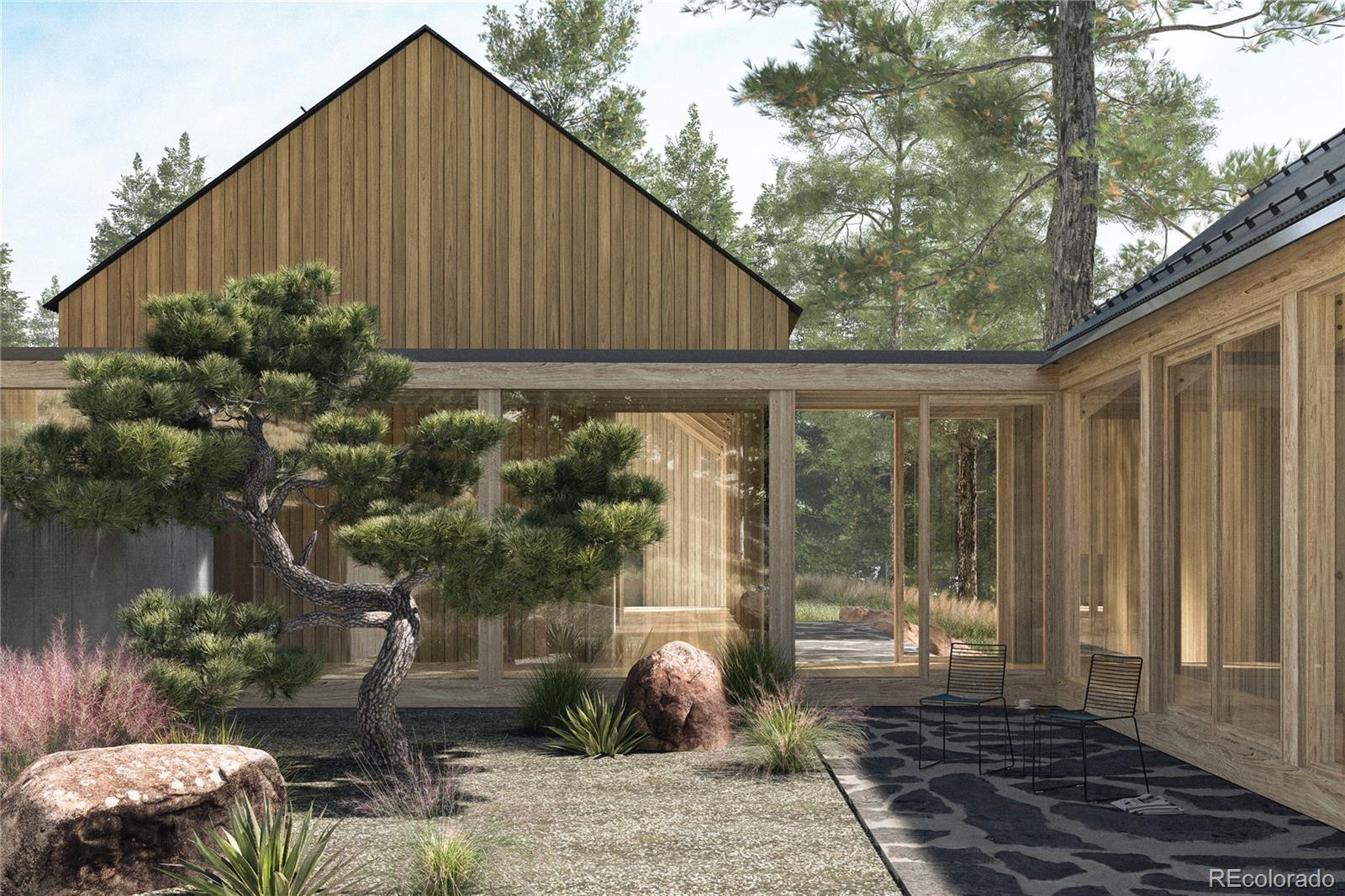 a house view with a backyard space