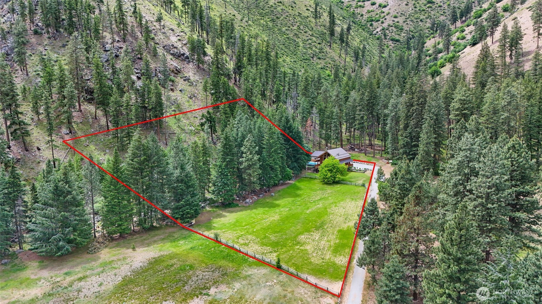 11125 Entiat River Road Entiat, WA 98822 - Photo 40 of 40 a view of a yard with potted plants and large trees