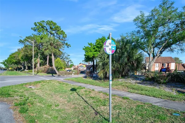 a view of a house with a yard and tree s
