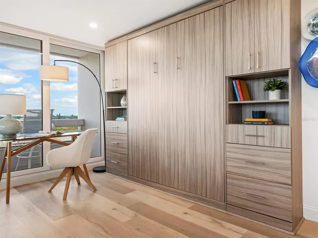 a view of a city from a balcony