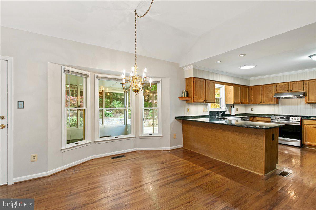 8307 Southstream Run Springfield, VA 22153 - Photo 22 of 49 a large kitchen with granite countertop a large window and a counter space