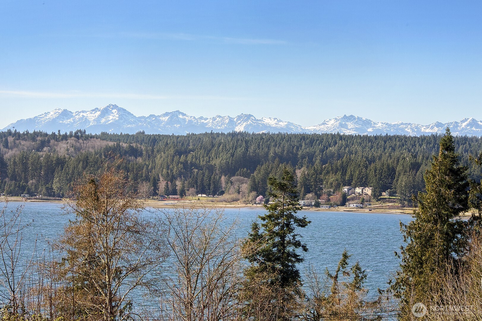 31 East Cove View Drive Belfair, WA 98528 - Photo 1 of 23 a view of a backyard with a lake view