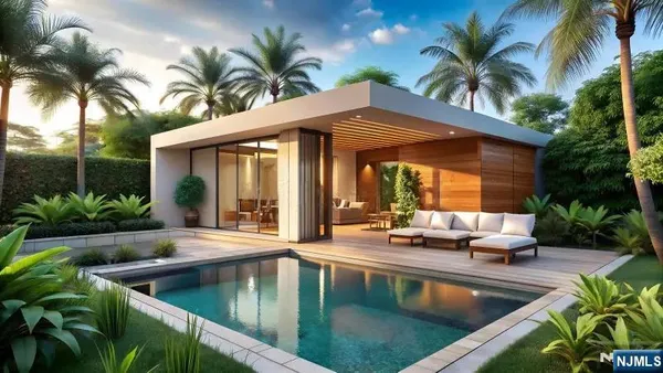 a view of a patio with swimming pool table and chairs