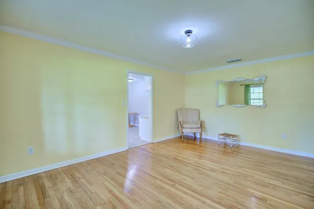 a workspace with wooden floor