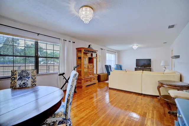 a living room with furniture