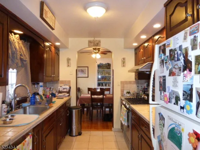 a kitchen with lots of counter top space