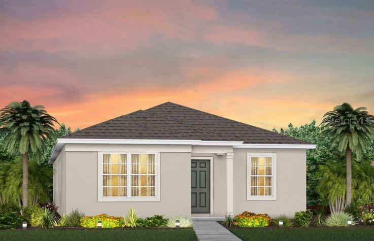 Florida Mediterranean FM1 Exterior Design. Artistic rendering for this new construction home. Pictures are for illustrative purposes only. Elevations, colors and options may vary.