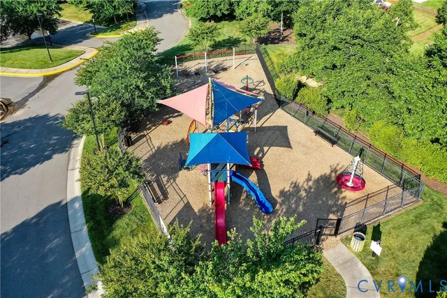 an aerial view of a house