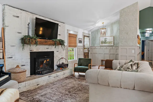 a view of a hallway with front door