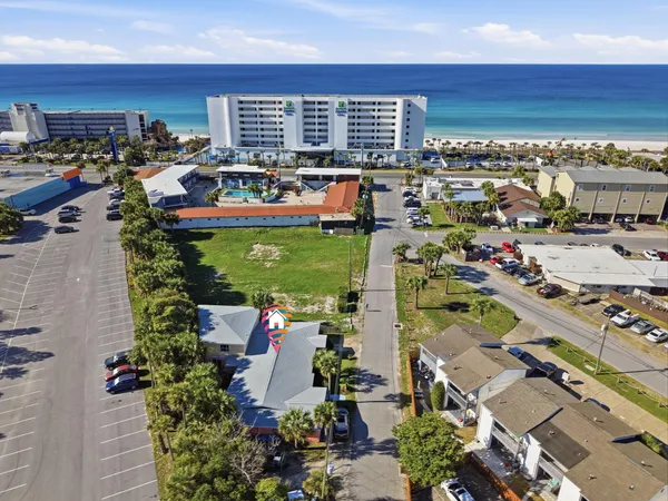 an aerial view of multiple house