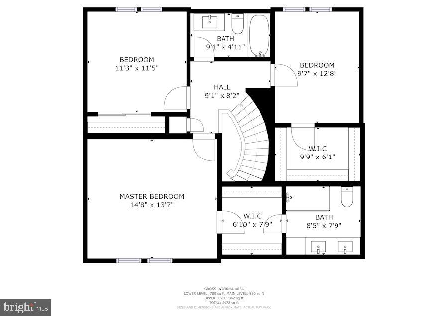 8401 Forrester Boulevard Springfield, VA 22152 - Photo 57 of 58 Upper level floorplan