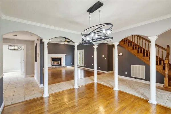 a view of an entryway with a window