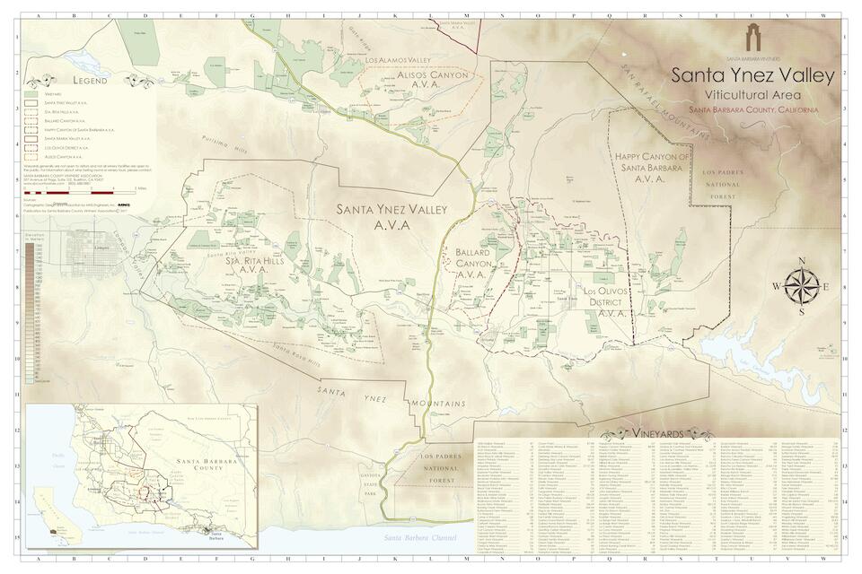1990 Tularosa Road Lompoc, CA 93436 - Photo 32 of 36 Santa Ynez Valley AVA Map