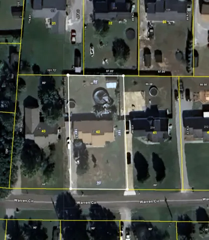 an aerial view of a residential building