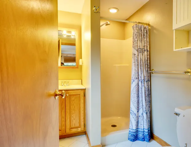 a bathroom with a shower