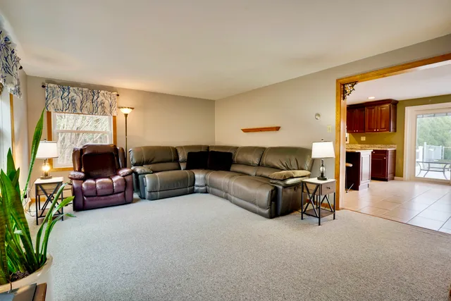 a living room with furniture and a couch