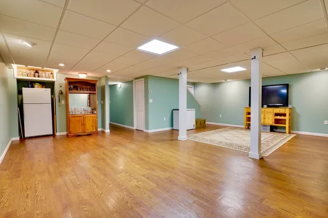 a view of a livingroom with a fireplace