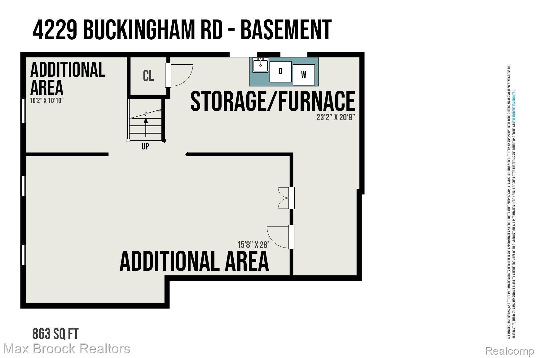 4229 Buckingham Road Royal Oak, MI 48073 - Photo 36 of 36 Basement Floor Plan